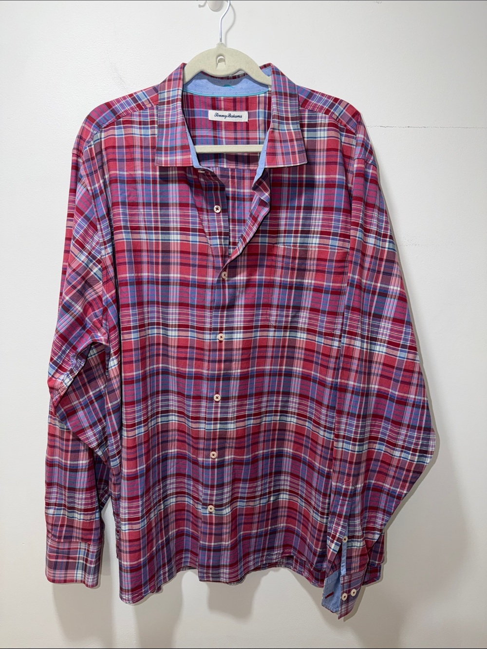 Tommy Bahama Men SILK Plaid Button Shirt 2XL TALL Preppy Academia RANCH COUNTRY